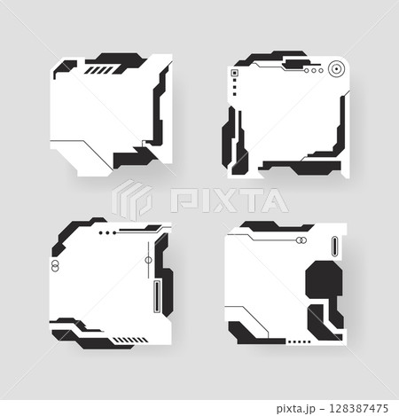 Futuristic interface ui elements. Futuristic HUD elements. Hud interface set. Vector illustration. 128387475