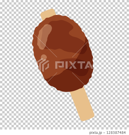 Simple illustration material of Gohei mochi 128387484