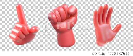 Expressive Hand Gestures, red colors 128387611