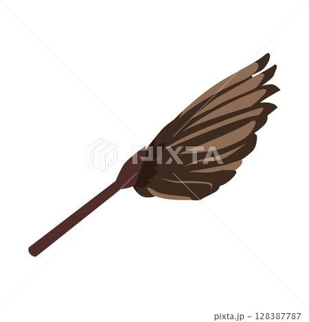 羽ほうきのベクターイラスト素材（漫画制作・掃除道具） 128387787