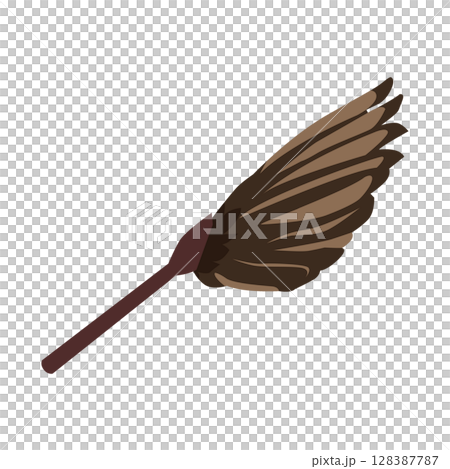 Feather broom vector illustration material (manga production, cleaning tools) 128387787