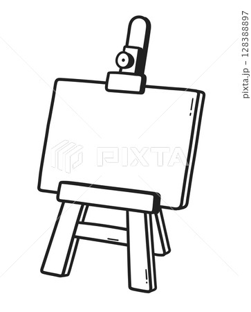 Easel with canvas vector art Easel with canvas vector art 128388897