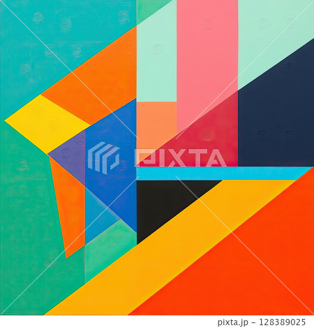 Colorful abstract artwork featuring geometry and symmetry. Colorful abstract artwork featuring geometry and symmetry. 128389025
