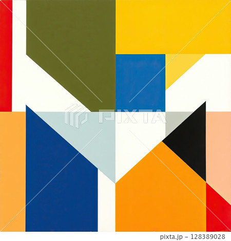 Colorful abstract artwork featuring geometry and symmetry. Colorful abstract artwork featuring geometry and symmetry. 128389028