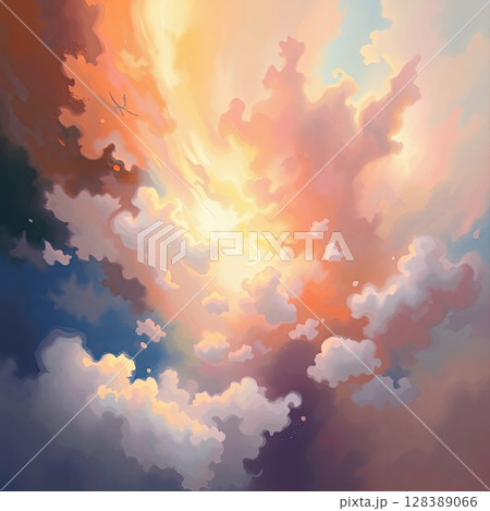 Abstract clouds. Beautiful sky painting. Abstract clouds. Beautiful sky painting. 128389066