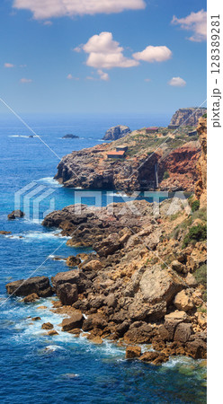 Summer Atlantic coast (Algarve, Portugal). 128389281