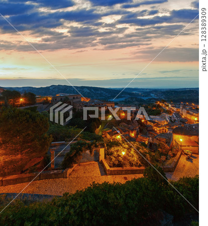 Night Stilo village, Calabria, Italy. Night Stilo village, Calabria, Italy. 128389309