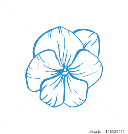 Hand drawn tropical vector flower, whimsical doodle illustration Hand drawn tropical vector flower, whimsical doodle illustration 128389431
