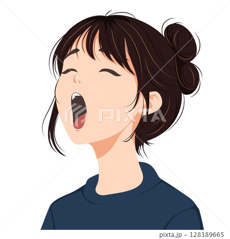 asian girl yawning 128389665