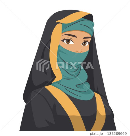 arabic woman wearing niqab; 128389669