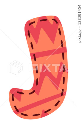 Fabric letter J creative design 128391454