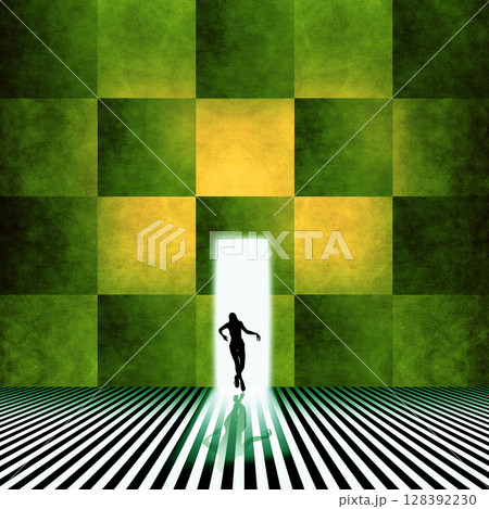 逃走する人 128392230