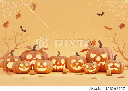 ハロウィンイメージフレーム　Generative AI 128392467