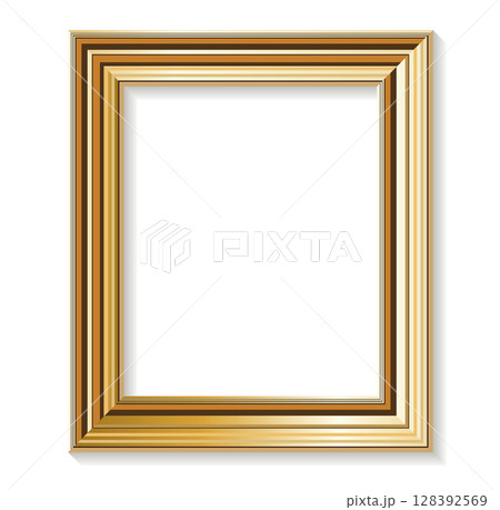 Rich Carved Golden Picture Frame Portrait Orientation 128392569