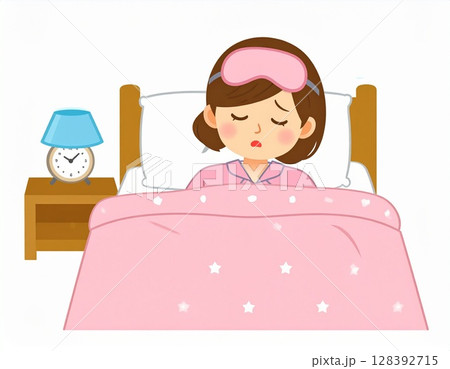 女性　不眠　アイコン 128392715