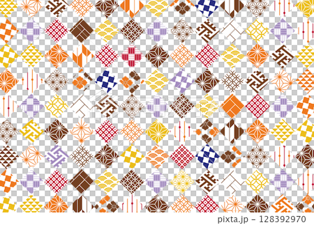 Autumn season colorful Japanese pattern background illustration Autumn season colorful Japanese pattern background illustration 128392970