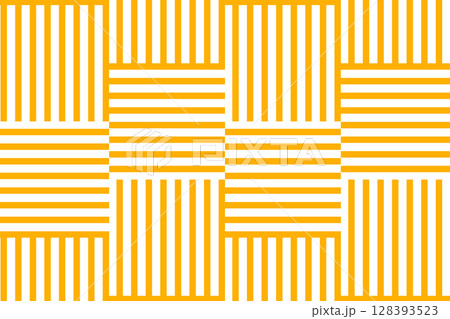 Straight intersecting orange horizontal and vertical lines. Spaghetti texture. Ramen, pasta or noodle pattern. Traditional Italian, Chinese of Japanese food print. Vector flat illustration 128393523
