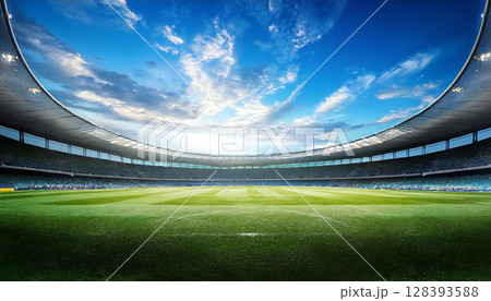 スタジアム　晴天 128393588