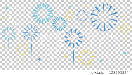 2026年の新年を祝う打ち上げ花火の背景イラスト（人物なし）| ベクター アイキャッチ 128393824
