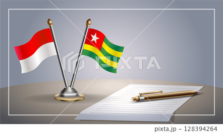 Small national flag of Indonesia and Togo flag Relation, Template Vector Illustration Small national flag of Indonesia and Togo flag Relation, Template Vector Illustration 128394264