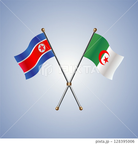North Korea and Algeria flag. Vector Illustration North Korea and Algeria flag. Vector Illustration 128395006