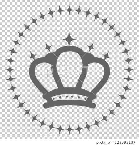 グレーの王冠のシンプルなランキングアイコン 128395137