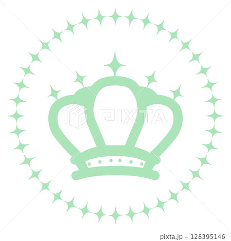 薄い緑の王冠のシンプルなランキングアイコン 128395146