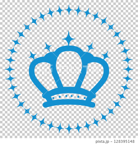 帶有淺藍色皇冠的簡單排名圖標 帶有淺藍色皇冠的簡單排名圖標 128395148