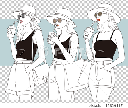 Women drinking drinks 01 color 128395174