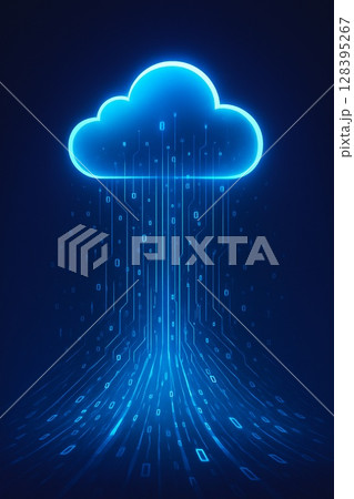 サイバー空間に浮かぶクラウド 128395267