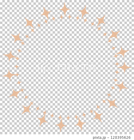 Light orange diamond round frame 128395626