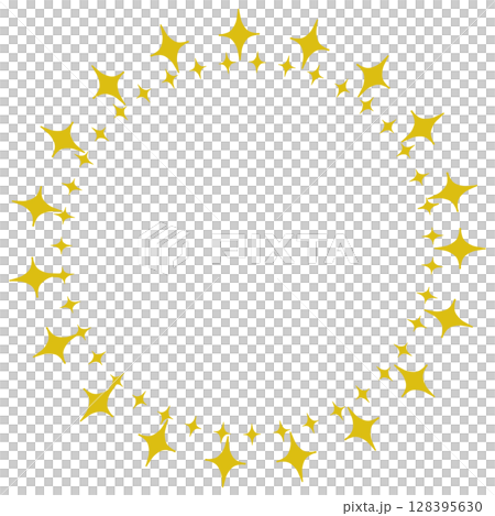 Calm yellow diamond round frame 128395630