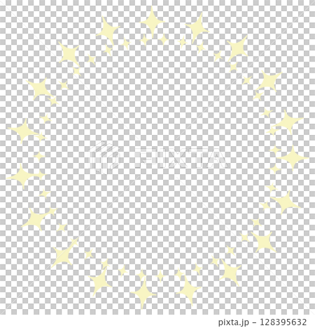 Light yellow diamond round frame 128395632