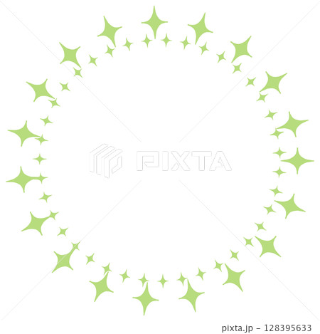 黄緑のダイヤの丸いフレーム 黄緑のダイヤの丸いフレーム 128395633