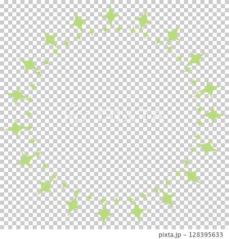 Yellow-green diamond round frame 128395633