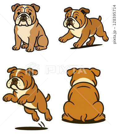 ブルドックのポーズ 128395714