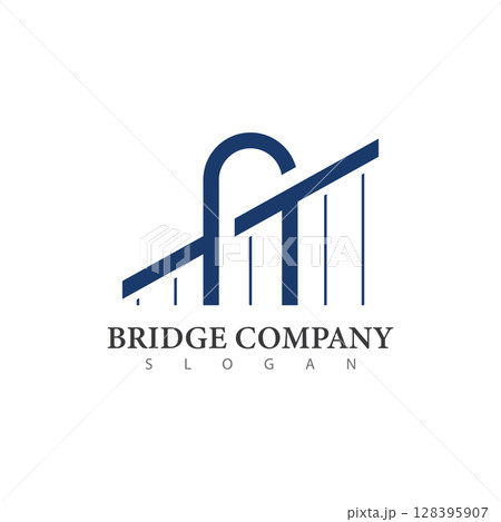 bridge logo vector design template bridge logo vector design template 128395907