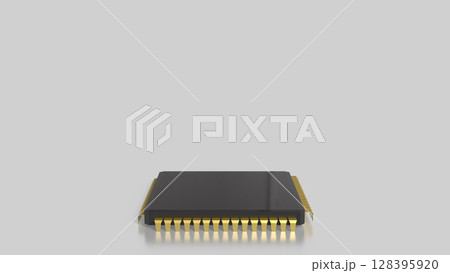 The IC on white Background for Technology concept 3d Rendering. The IC on white Background for Technology concept 3d Rendering. 128395920