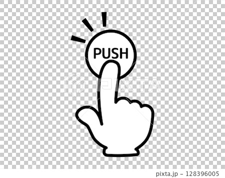 手のアイコン_人差し指_03_PUSH_丸ボタンのイラスト素材 [128396005] - PIXTA