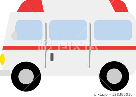 シンプルな救急車のイラスト素材 128396016
