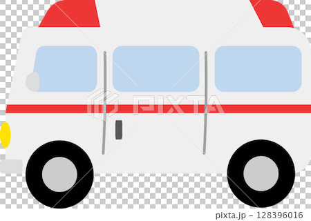 シンプルな救急車のイラスト素材 128396016
