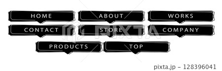 Webサイトの黒色メニューボタン素材 128396041