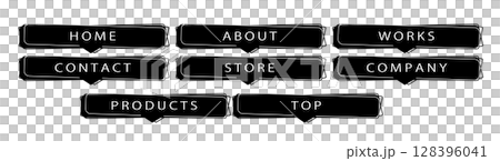 Webサイトの黒色メニューボタン素材 128396041