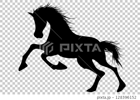 Horse New Year's card silhouette icon 128396152