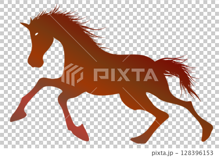 Horse New Year's card silhouette icon 128396153