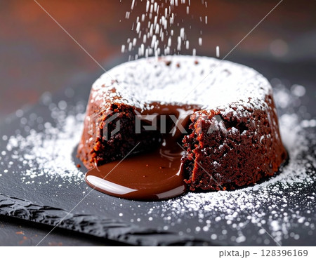 濃厚なチョコレートフォンダンショコラ2　AI生成画像 128396169