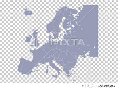 Grey Map of Europe 128396393