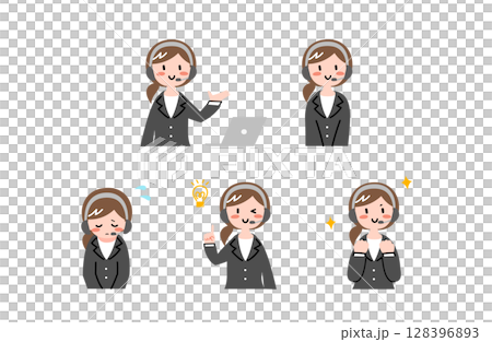 Operator woman illustration set 128396893