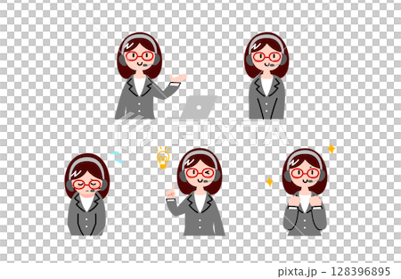 Operator woman illustration set 128396895