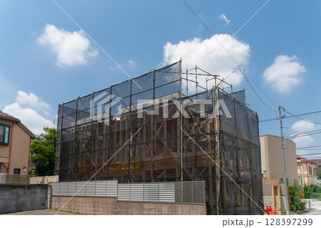 住宅建築現場 128397299